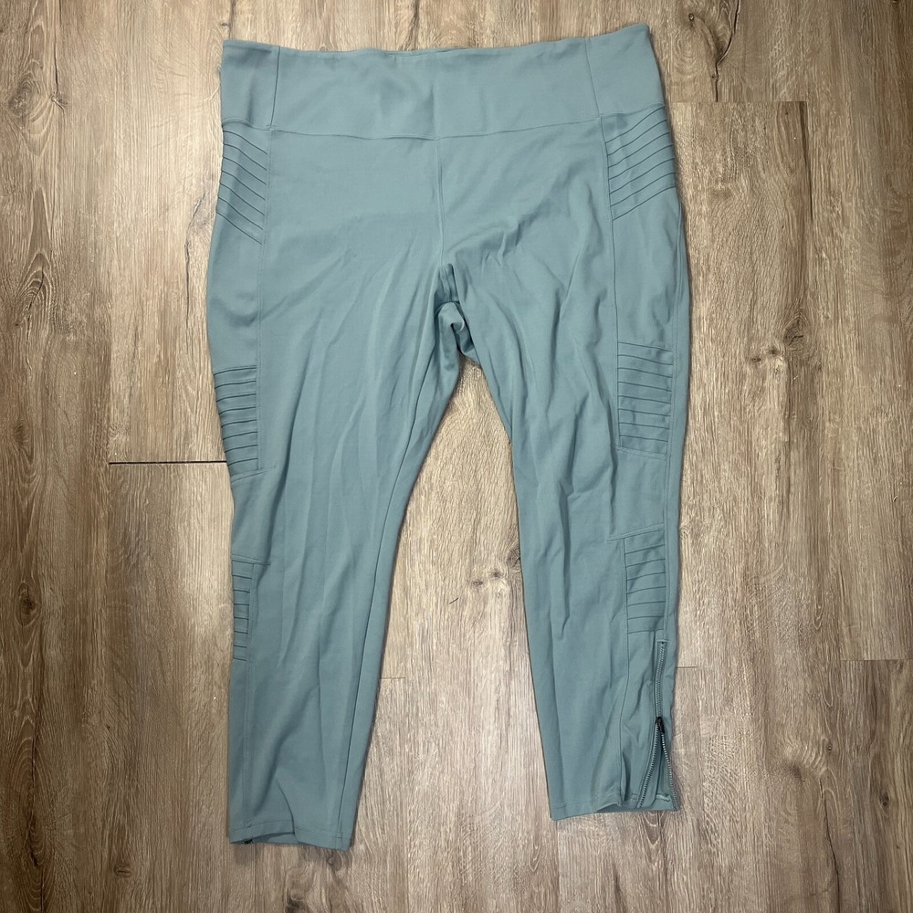 Athleta Women's Delancey Moto Tights Size 3X Light Blue Yoga Active Plus
